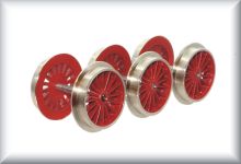 3 drive wheel sets (6 wheels) for HS 700, dark red, zinc cast iron, nickel-plated, complete price.