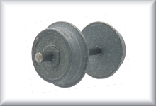 Radsatz, 29 mm, Zinkdruckguss, nicht vernickelt, graue Ausf&uuml;hrung, f&uuml;r Tender Waggons, Preis pro Achse.
