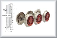 three wheelsets, without traction tires, wide version, zinc die casting. Price all 3 sets.