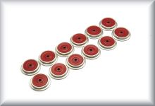 Wheel set (12 wheels), nickel-plated, red, according to the original, zinc cast iron, for TW 800, price per set.